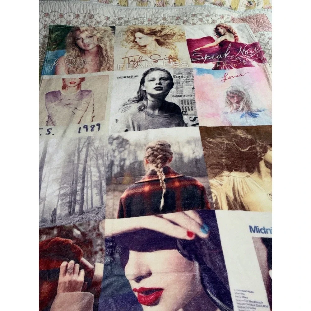 Taylor Swift The Eras Tour Throw Blanket  Soft Plush Fleece Swiftie 76 X 50